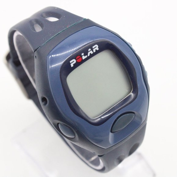 Vintage Polar Digital Watch Mens Navy Blue Stainless Steel Alarm Rubber Band - Picture 4 of 8